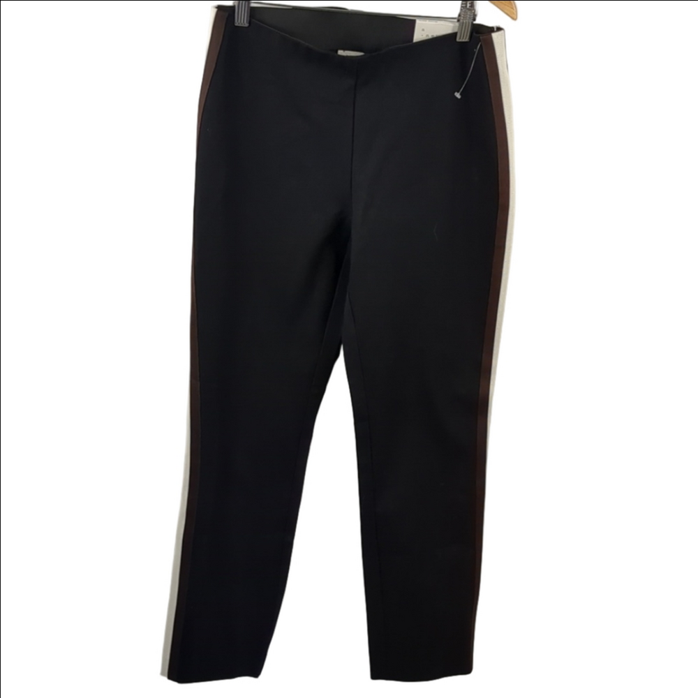 A New Day Women's High-Rise Slim Fit Bi-Stretch Ankle Pants Black Striped Size 6